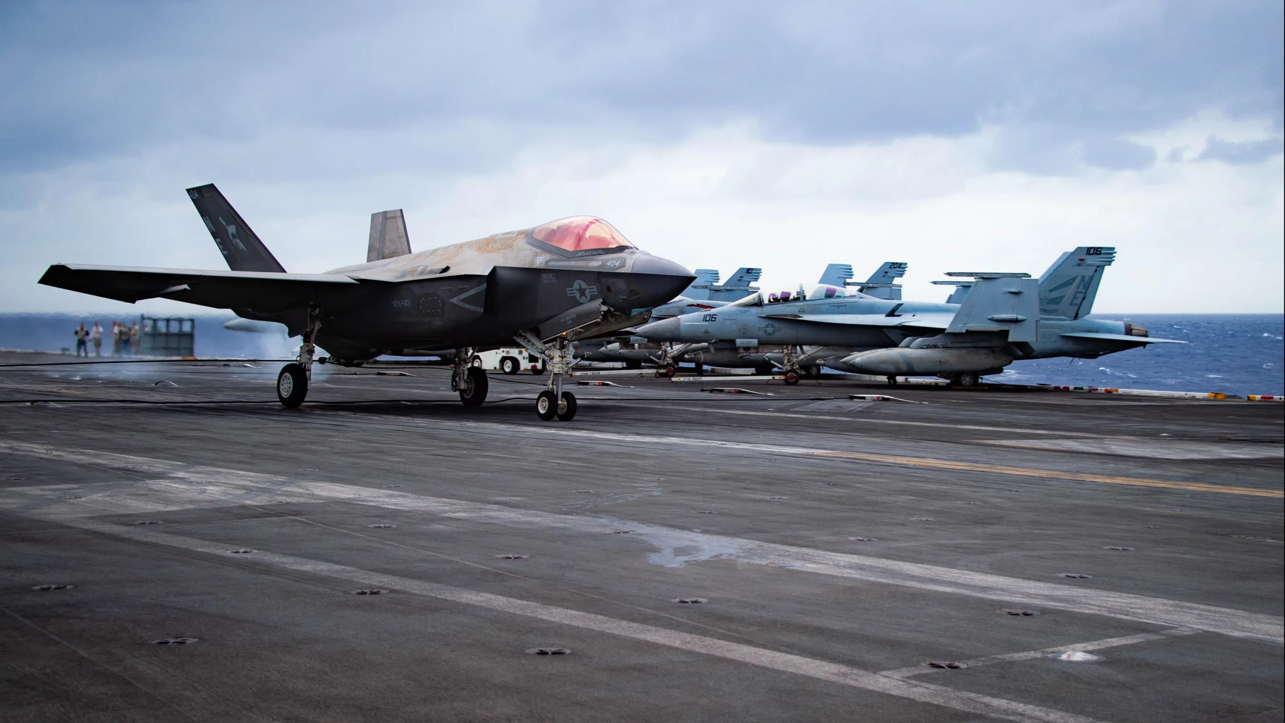 Fighter Jet on Aircraft Carrier Deck